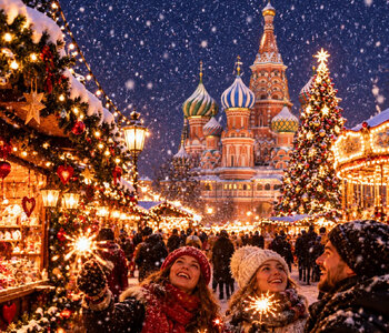 Встреча Нового года в Москве из Владимира
