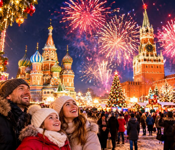 Встреча Нового Года в Москве из Гусь-Хрустального